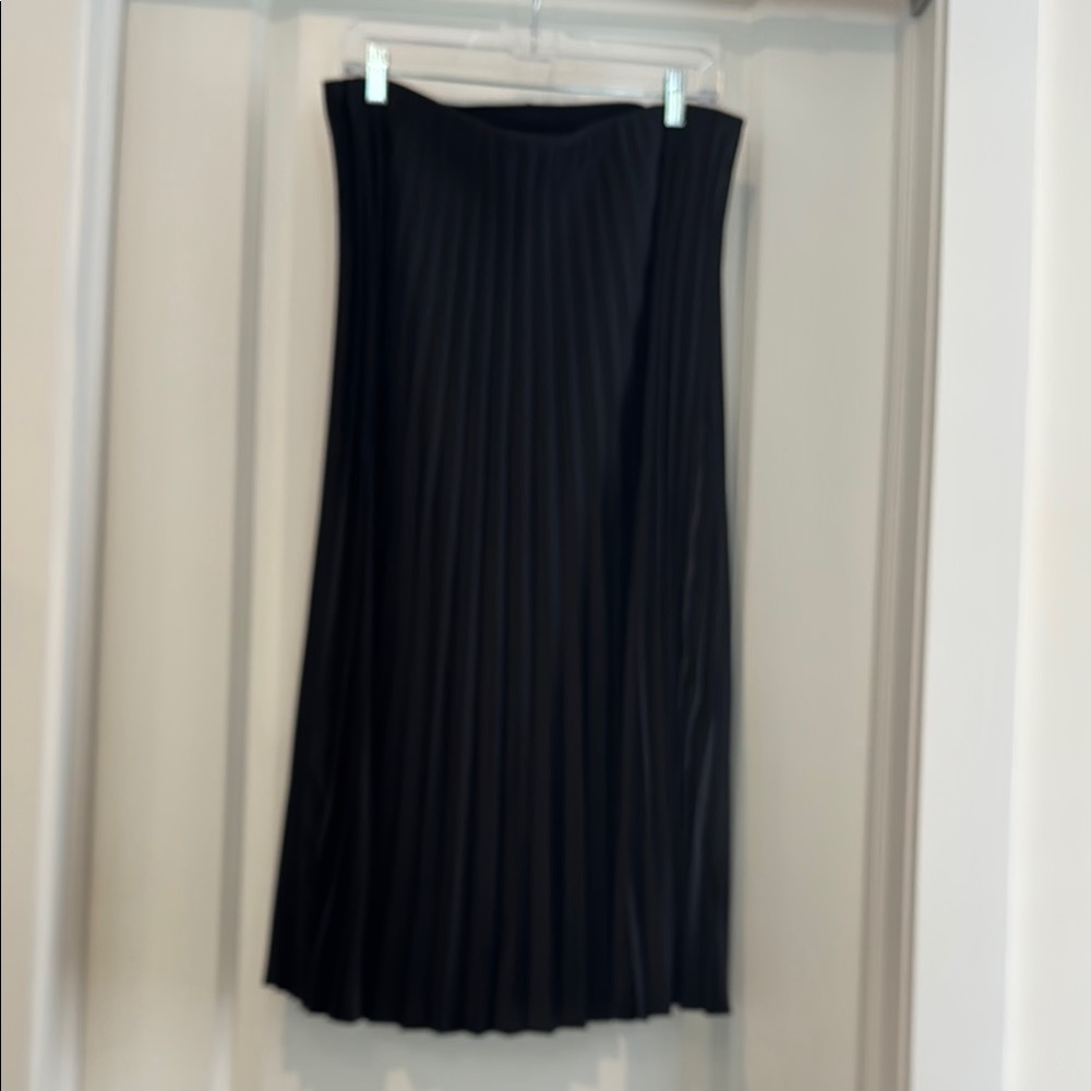 J. Crew Black Pleated Midi Skirt for Work